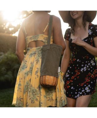 Malbec Insulated Canvas and Willow Wine Bottle Basket