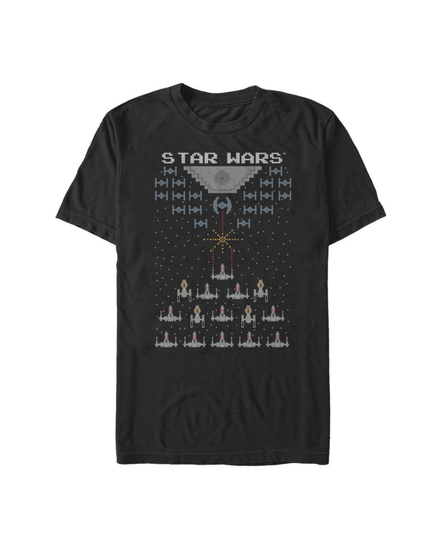 Мужская футболка Fifth Sun Star Wars Pixel Fight in Space 8-Bit Short Sleeve, цвет: Чёрный — фото 1