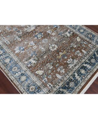 Arcadia ARC-3 Red/ Navy 7'1" x 10' Area Rug