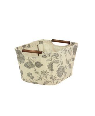   Tapered Storage Bin with Wood Handles