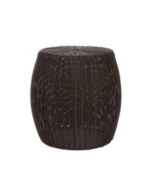 Household Essentials Household Essential Resin Wicker Side Table In Dark Brown