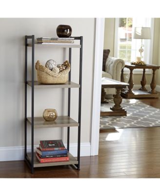 Household Essential Ashwood 4-Shelf Storage Tower