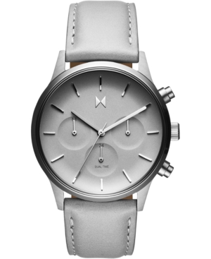 image of Mvmt Women-s Chronograph Duet Gray Leather Strap Watch 38mm