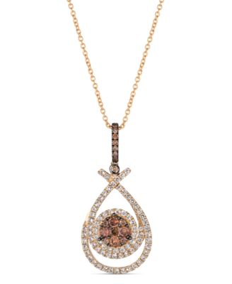 Le Vian - Chocolate Diamond (1/2 ct. t.w.) & Nude Diamond (3/4 ct. t.w.) 18" Pendant Necklace in 14k Rose Gold