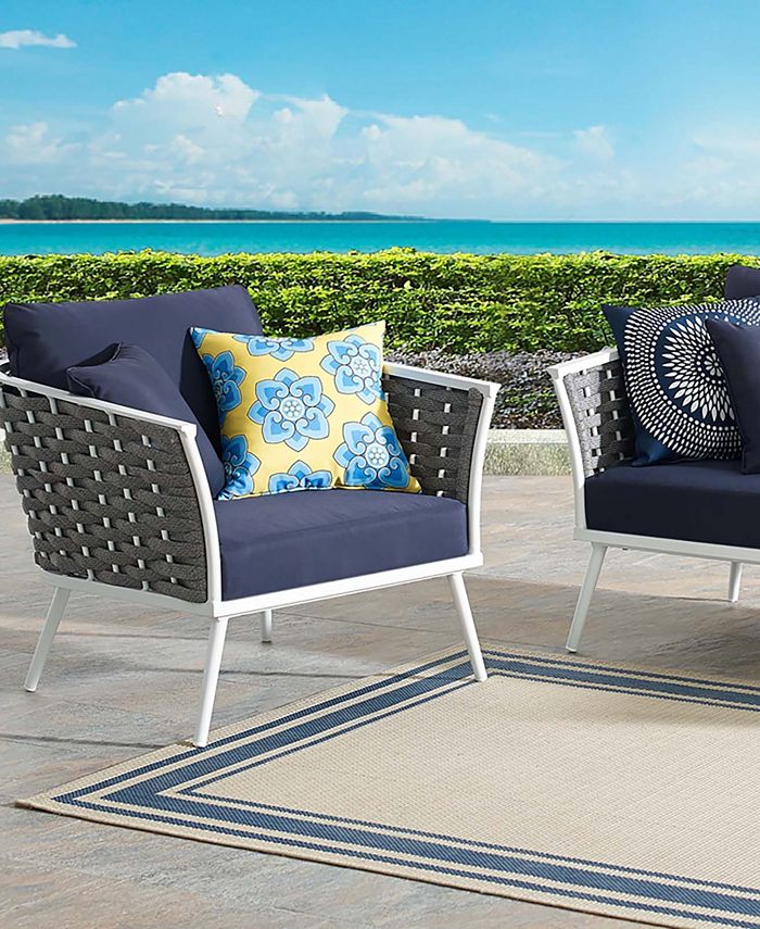 Stance Outdoor Patio Aluminum Dining Armchair by Modway| Blue main image 1