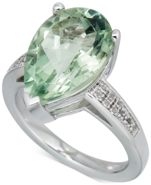 image of Blue Topaz (4-1/2 ct. t.w.) & White Topaz (1/10 ct. t.w.) Ring in Sterling Silver (Also in Pink Amethyst & Green Amethyst)