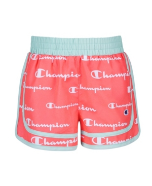 image of Champion Little Girls Aop Champion Script Colorblocked Short