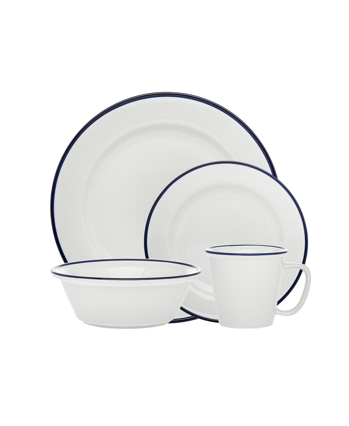 Bistro Blue Band 16-pc Porcelain Dinnerware Set - White