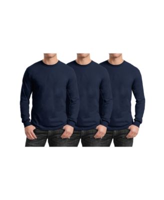 Men's 3-Pack Egyptian Cotton-Blend Long Sleeve Crew Neck Tee
