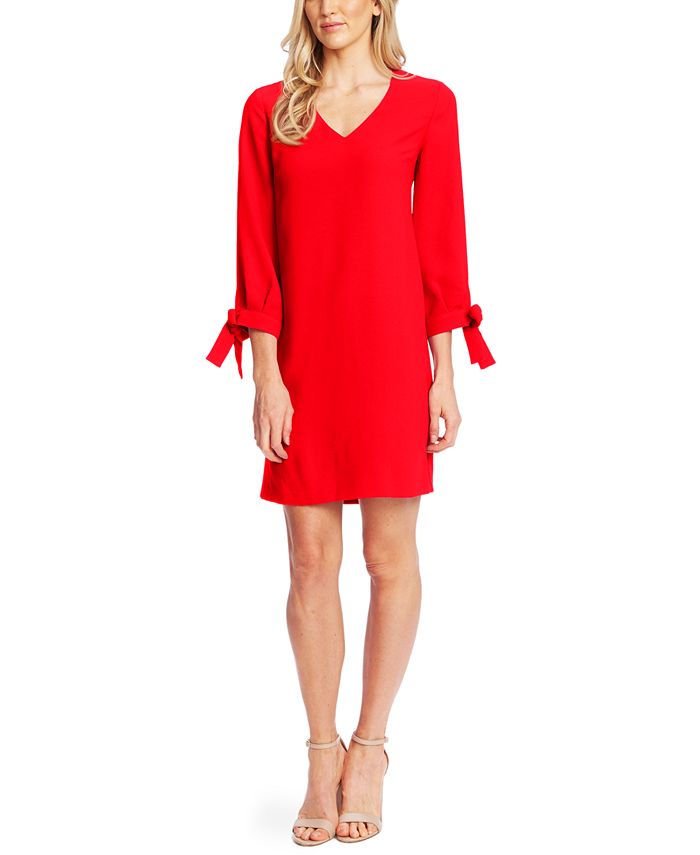 CeCe Women's ElbowSleeve BowCuff VNeck Shift Dress Macy's
