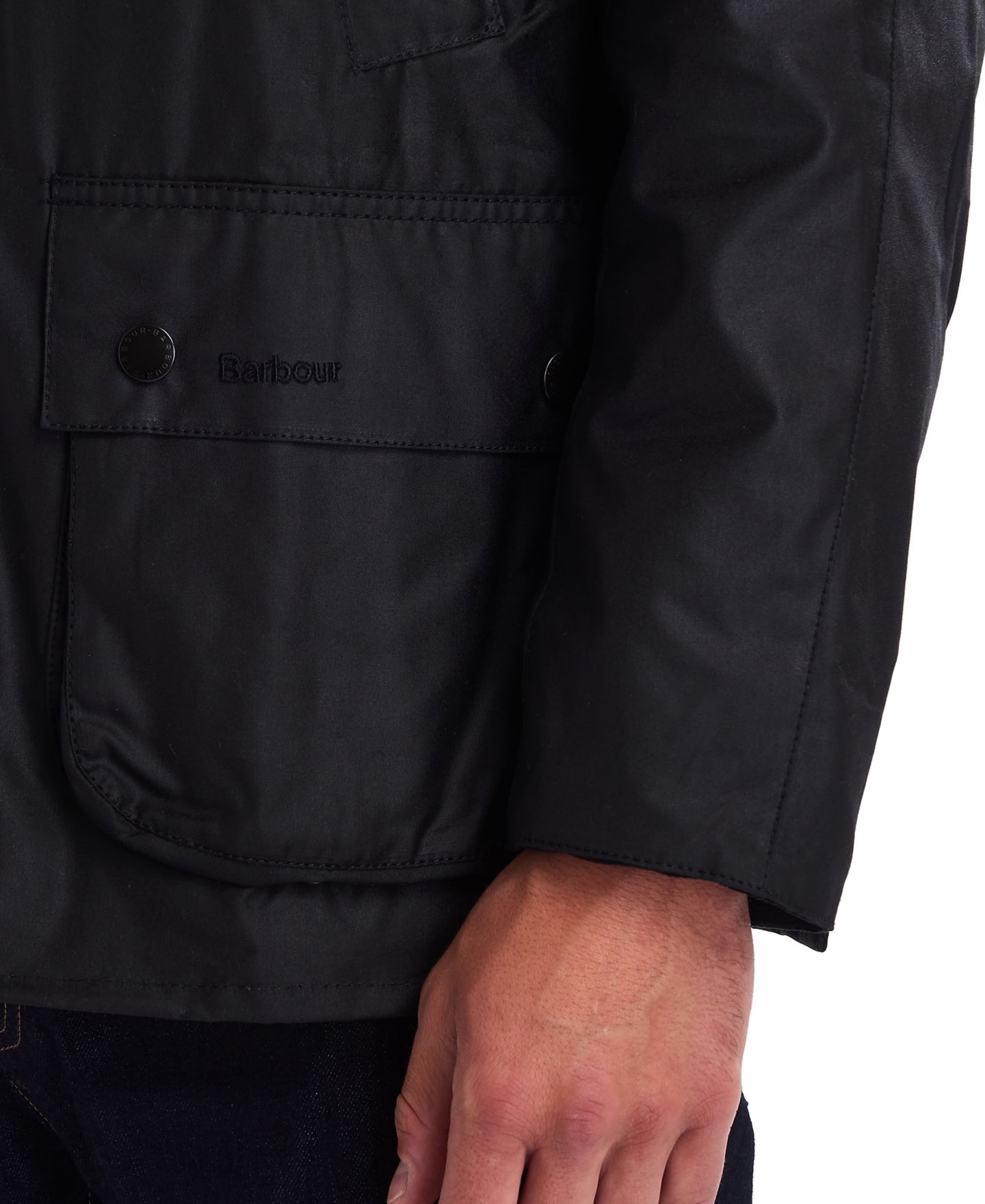 Мужская куртка Barbour Ashby Wax, цвет: Чёрный — фото 4