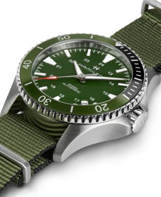 Unisex Swiss Automatic Scuba Green Nato Strap Watch 40mm