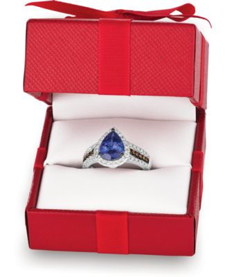 Blueberry Tanzanite (2 ct. t.w.) & Diamond (5/8 ct. t.w.) Ring in 14k White Gold (Also available in 14K Rose Gold and 14K Gold)