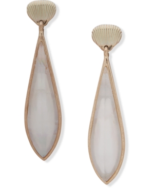 image of lonna & lilly Gold-Tone & Stone Sea-Motif Drop Earrings