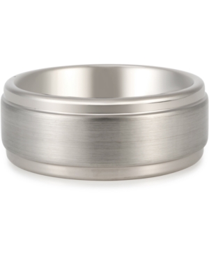 image of Men-s Satin Finish Step Edge Band in Tantalum