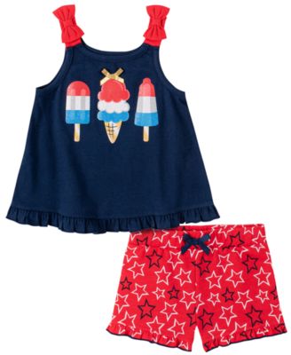 Kids Headquarters - Toddler Girls 2-Pc. Popsicle Tank Top & Star-Print Shorts Set
