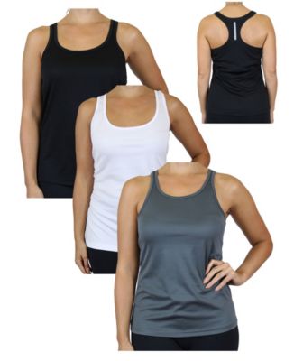 Women's Moisture Wicking Racerback Tanks, Pack of 3