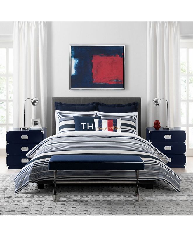 Tommy Hilfiger Island Stripe Twin Comforter Set & Reviews Duvet
