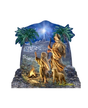 Designocracy by Dona Gelsinger Shepherds Keeping Watch Ornament Set of 2