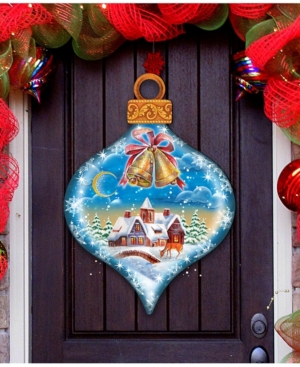 Designocracy Winter Drop Ornament Christmas Door Hanger In Multi