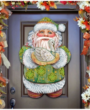Designocracy Celtic Santa Irish Christmas Door Hanger In Multi