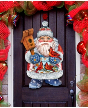 Designocracy Holiday Bird Christmas Door Hanger In Multi