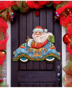 Designocracy Santa In The Car Christmas Door Hanger In Multi