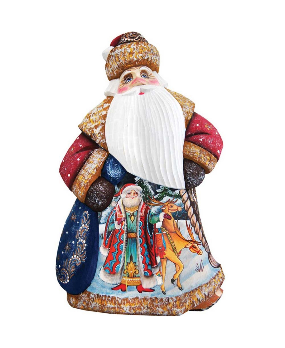 G.debrekht Woodcarved Hand Painted Courier Dancing Santa Figurine