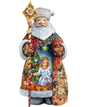 G.debrekht Woodcarved Hand Painted Nutcracker Clara Santa Figurine In Multi