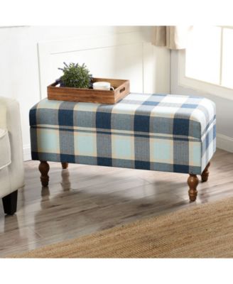StyleCraft Upholstered Stripe Design Storage Bench