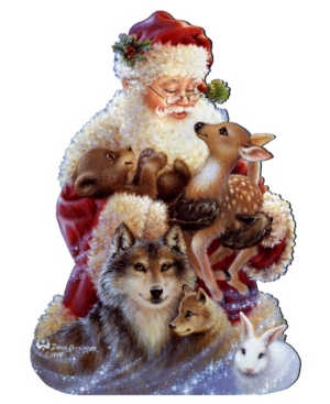 Designocracy By Dona Gelsinger Santa Little Friends Wall And Door Hanger In Multi