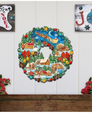 Designocracy Up Wreath Wall Wooden Decor