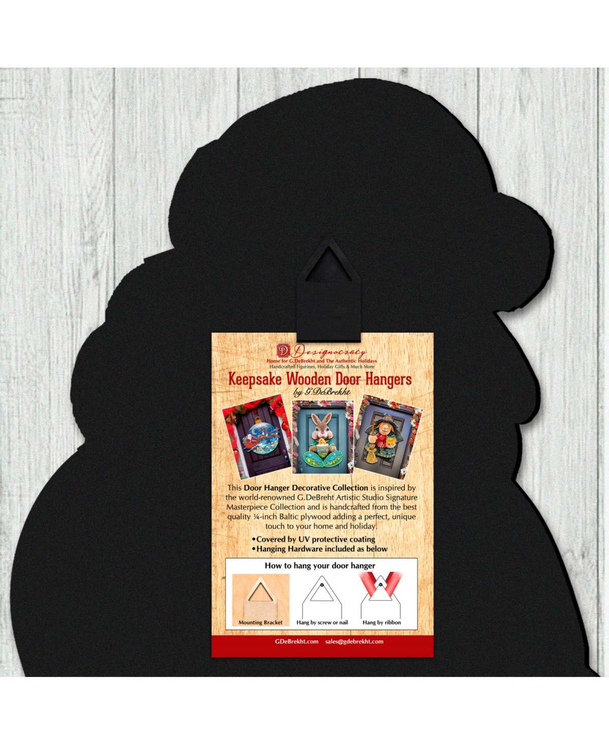 Designocracy Northern Light Santa Christmas Door Hanger