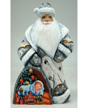 G.debrekht Woodcarved Hand Painted Baby's First Christmas Santa Figurine In Multi