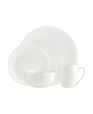 Godinger Alora 16 Piece Dinnerware Set, Service For 4 In White