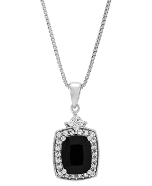 image of Onyx (7mm) & Lab-Created White Sapphire (3/8 ct. t.w.) 18