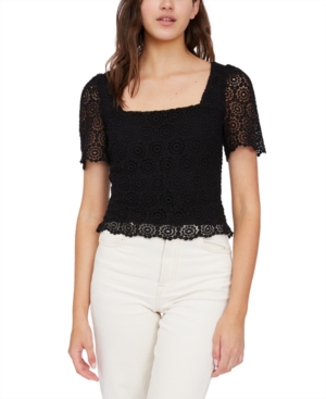 image of Lucy Paris Martina Square-Neck Crochet Top