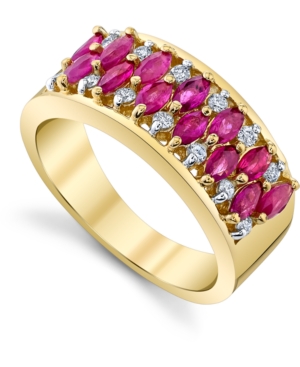 image of Ruby (1-1/3 ct. t.w.) & Diamond (1/5 ct. t.w) Ring in 10k Gold