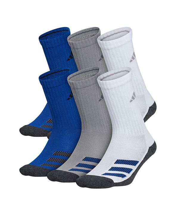 adidas Big Boys Cushioned Angle Stripe Crew Sock Pack of 6 & Reviews ...