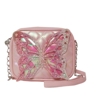 image of Omg! Accessories Girls Miss Butterfly Quilted Crossbody