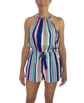 striped romper dress