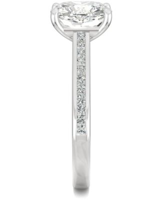 Moissanite Cushion Engagement Ring (2-5/8 ct. t.w. DEW) in 14k White Gold