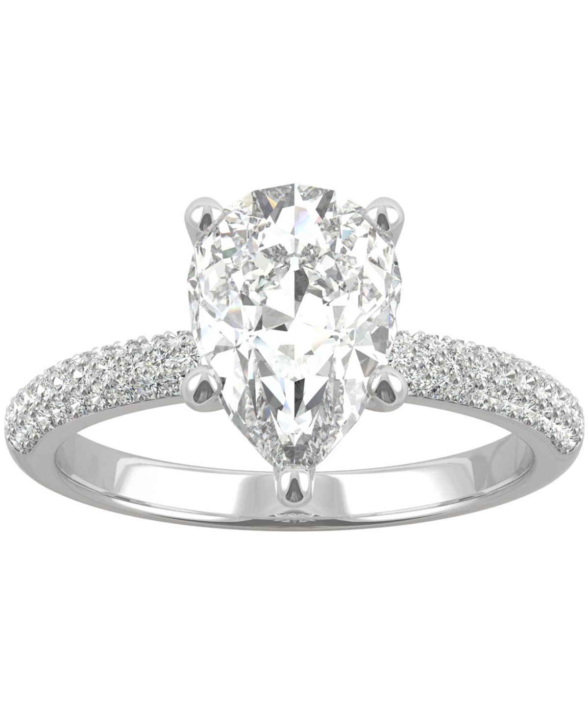 Moissanite Pear Engagement Ring (2-3/8 ct. t.w. Dew) in 14k White Gold - White Gold