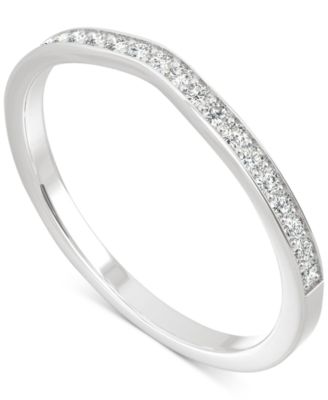 Moissanite V-Shape Wedding Band (1/5 ct. t.w. DEW) in 14k White Gold
