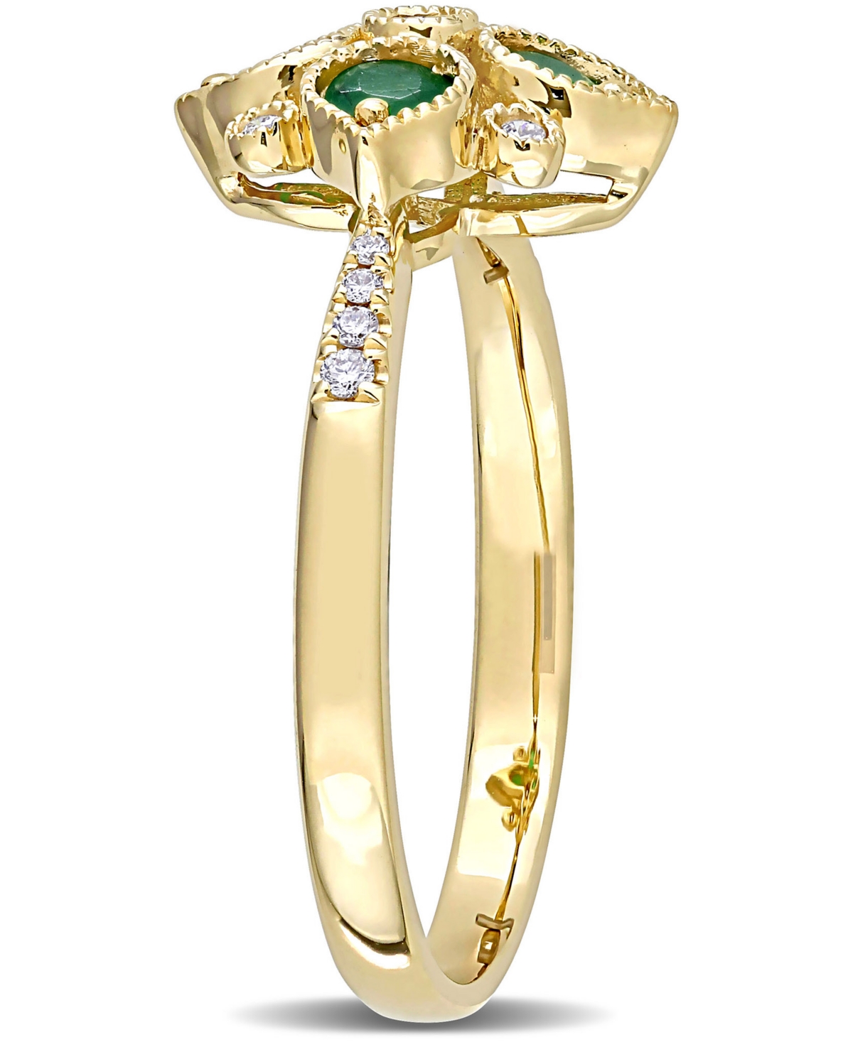 (1/3 ct. t.w.) & Diamond (1/10 ct. t.w.) Statement Ring in 14k Gold - Emerald