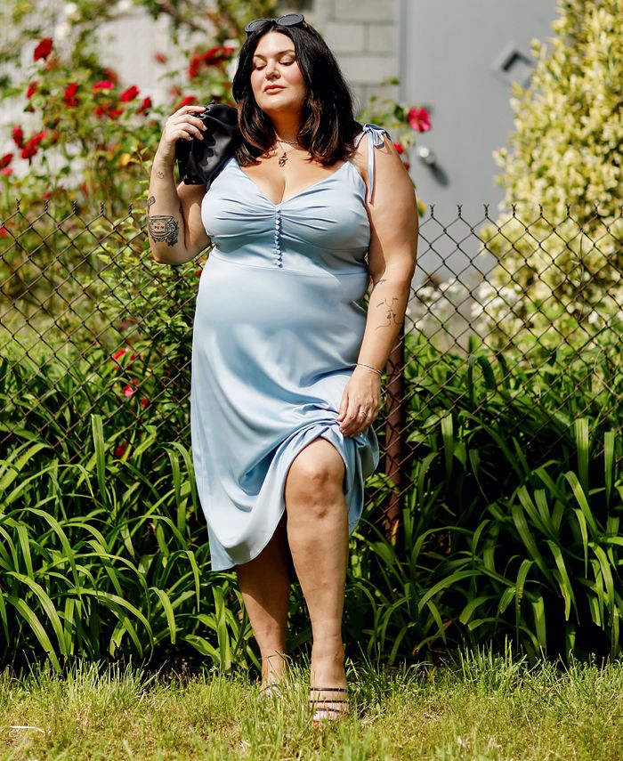 Plus size satin discount midi dress