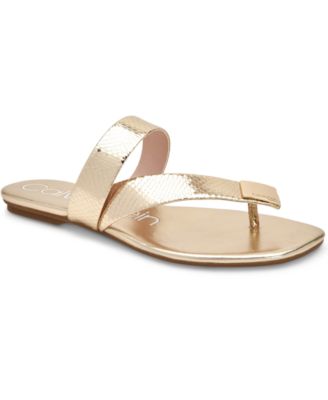 calvin klein women's saurin flat sandals