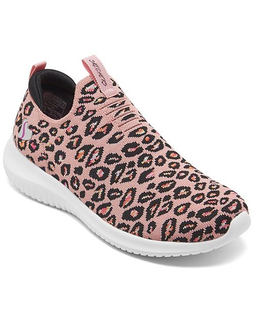 Skechers Little Girls Ultra Flex Wild Free Slip On Sporty Casual