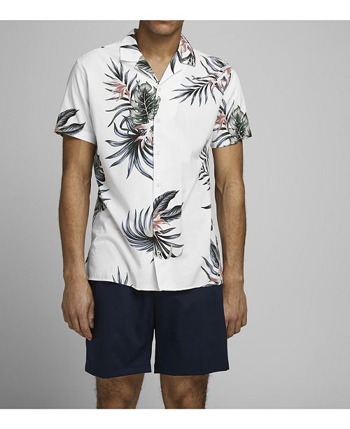 Jack Jones Men S All Over Printed Resort Short Sleeve Shirt