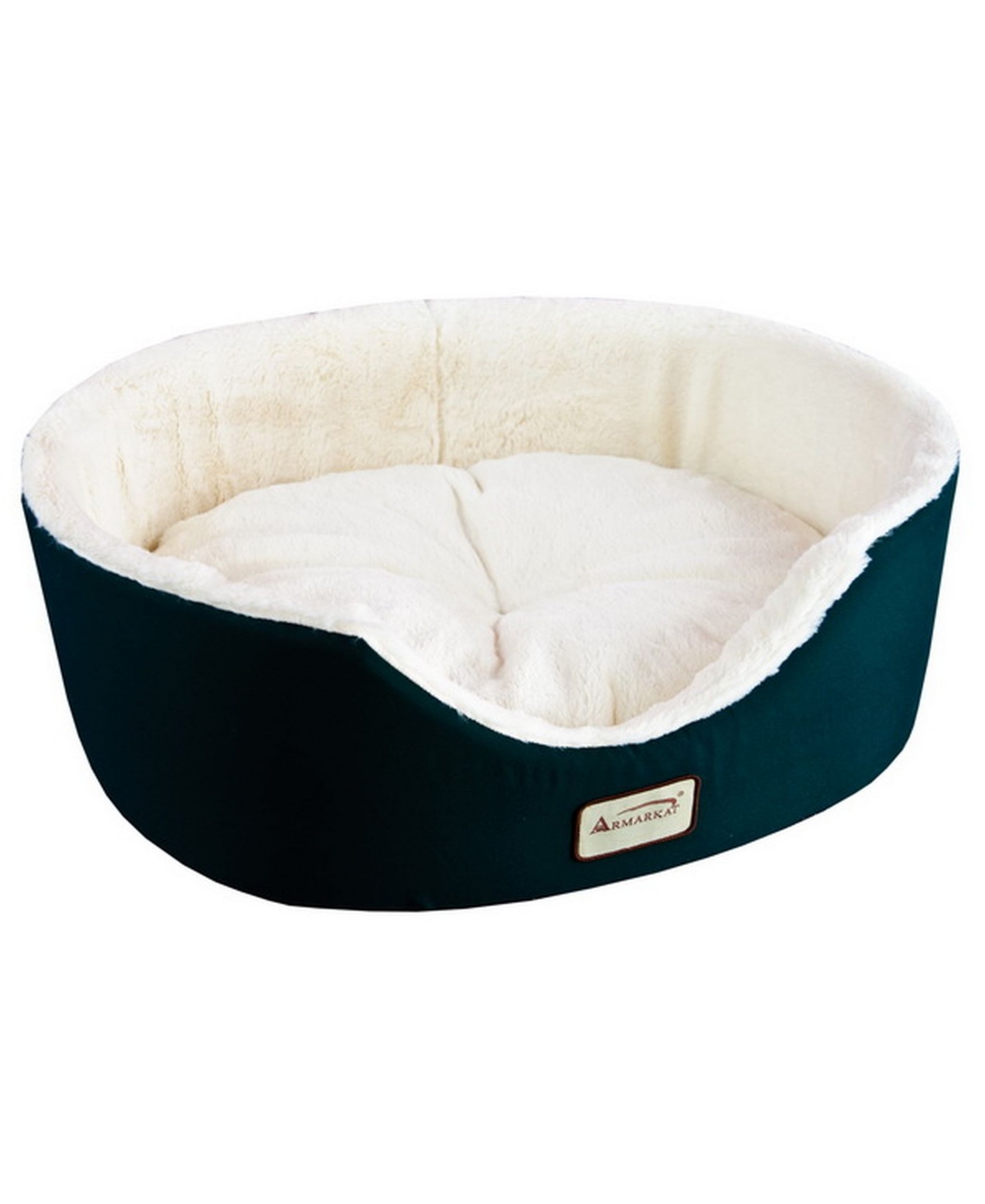 Cat Bed Oval Pet Cuddle House in Laurel Green/Ivory - Laurel green  ivory